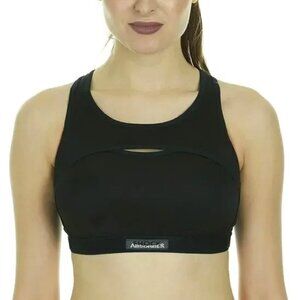 NWT Shock Absorber Firm Support Black Keyhole Front Racerback Sports Bra 36B